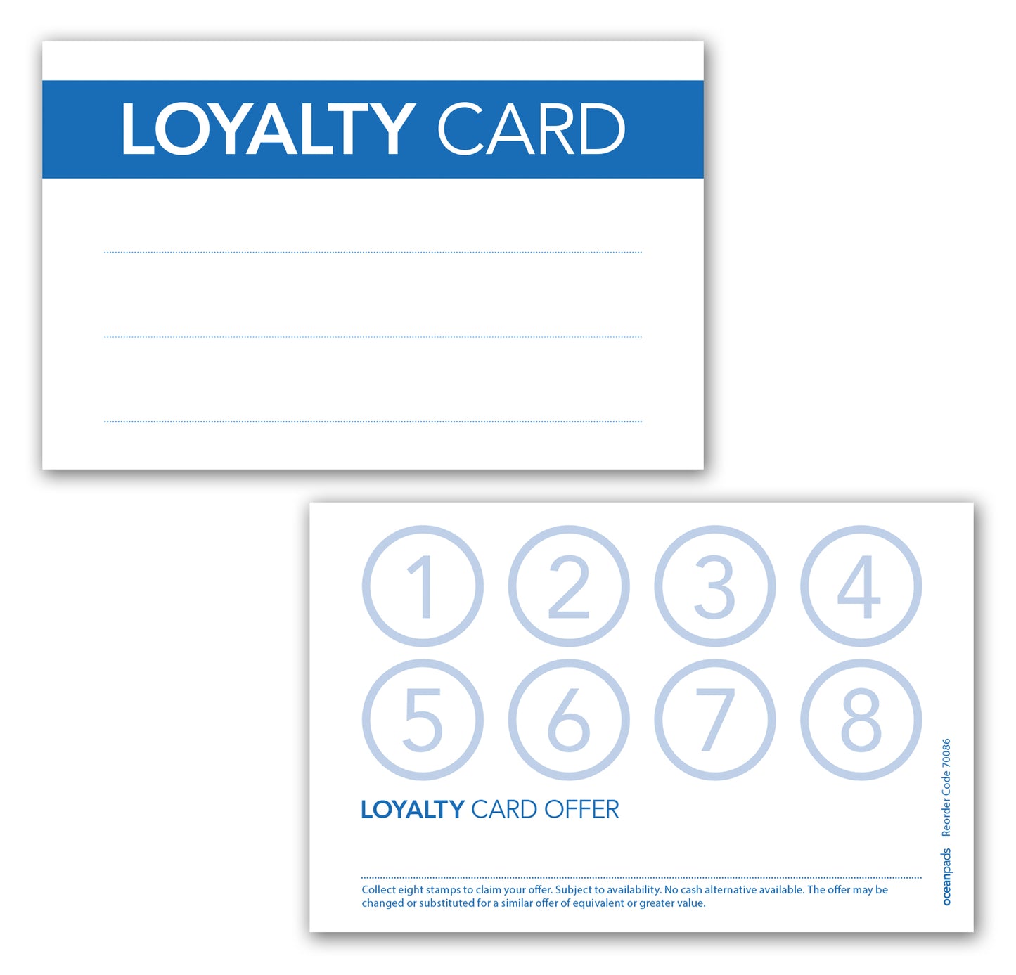 Loyalty Cards x 200 - White 300gsm Card - 85mm x 55mm (70086)