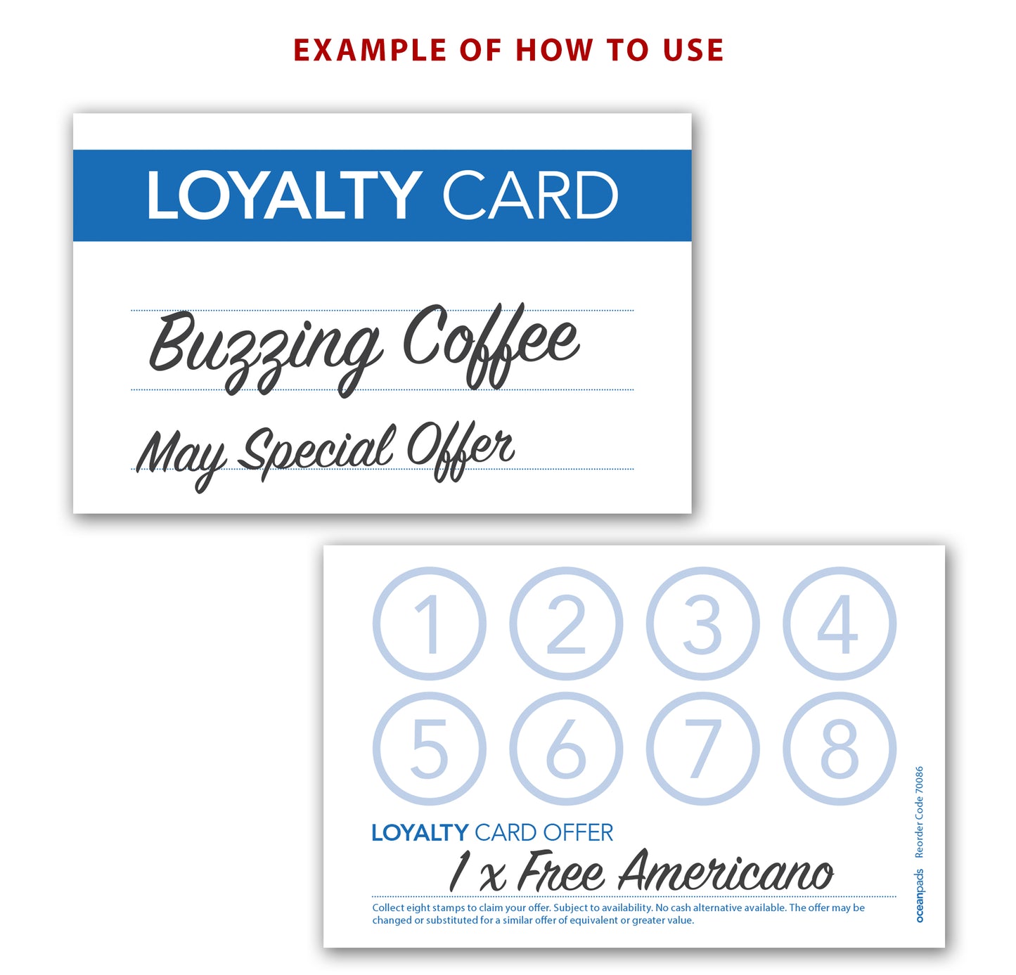 Loyalty Cards x 200 - White 300gsm Card - 85mm x 55mm (70086)