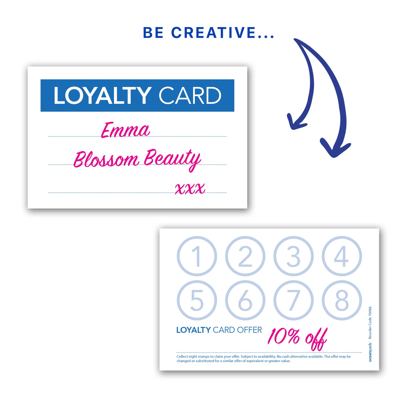 Loyalty Cards x 200 - White 300gsm Card - 85mm x 55mm (70086)
