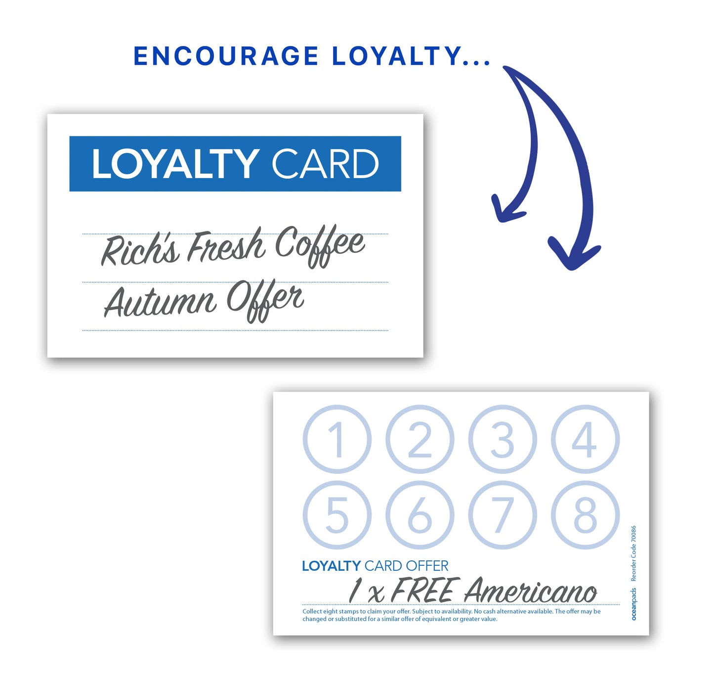 Loyalty Cards x 200 - White 300gsm Card - 85mm x 55mm (70086)