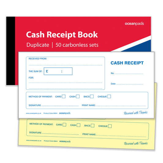 Cash Receipt Book for Schools, Businesses and Charities (69844)