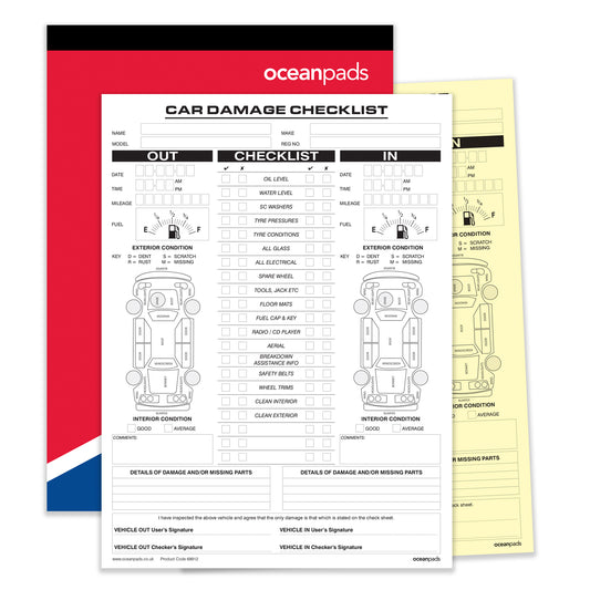Car Damage Inspection Checklist Book A4 Duplicate (69912)