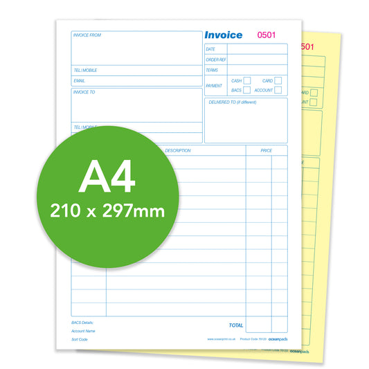 Large A4 Invoice Book Duplicate Without VAT (70123)
