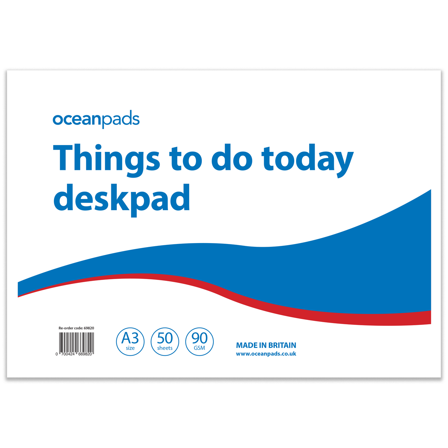 A3 Desk Pad with Things To Do Today List - 50 Sheets - 90gsm Premium Paper, Glued with Tough Cardboard Back
