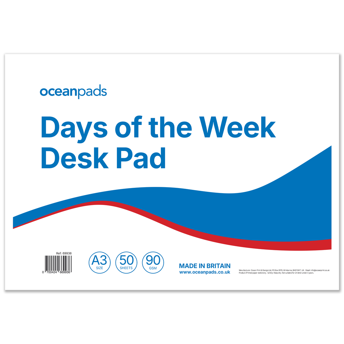 Days of the Week Desk Pad A3 – Weekly Planner with To Do List & Notes – 50 Sheets – 90gsm Premium Paper