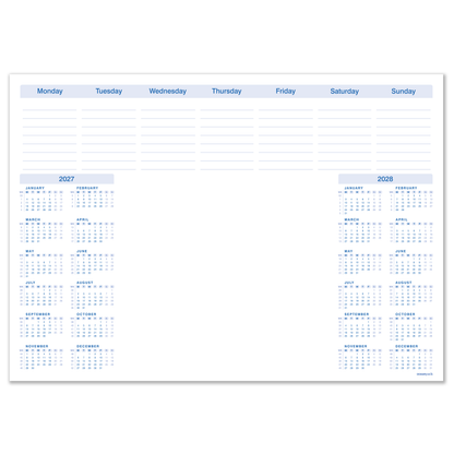 2 Year Calendar Desk Pad A3 – 2027–2028 Weekly Planner with To Do List & Notes – 50 Sheets – 90gsm Premium Paper