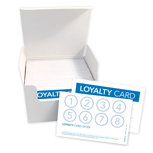 Loyalty Cards x 200 - White 300gsm Card - 85mm x 55mm (70086)