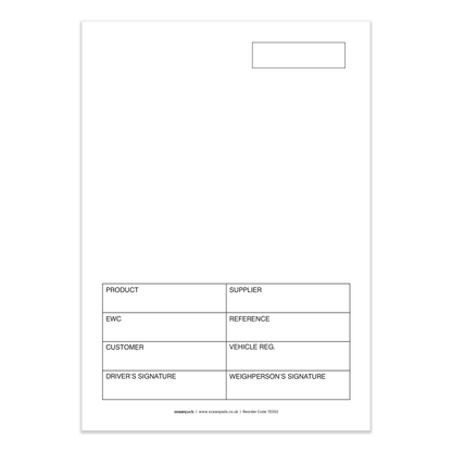 A5 Weighbridge Tickets – 3-Part NCR Carbonless Sets (Box of 1,000 Tickets)