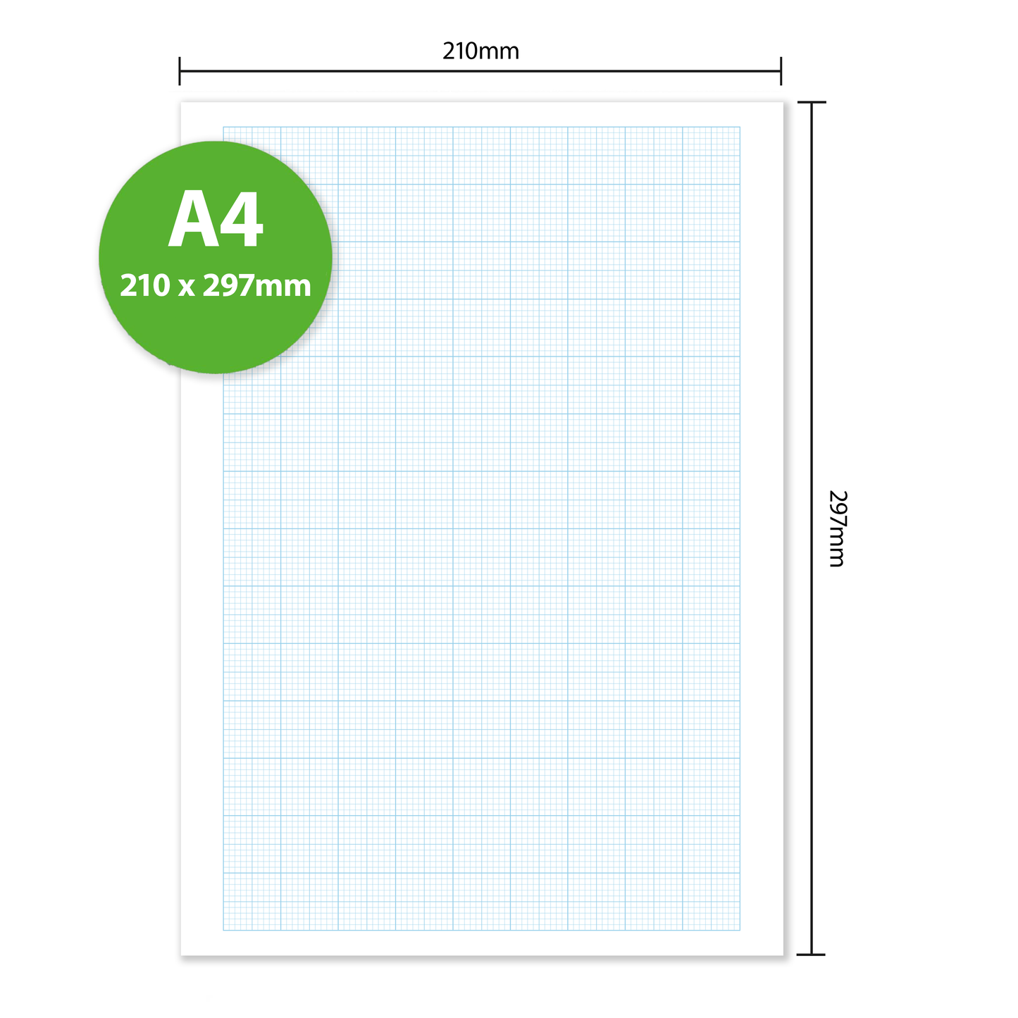 A4 Graph Pad 2-10-20mm Grid – 50 Sheets 90gsm Graph Paper – Technical Drawing, Plotting Graphs, Engineering & Drafting – Ocean Pads (70369)