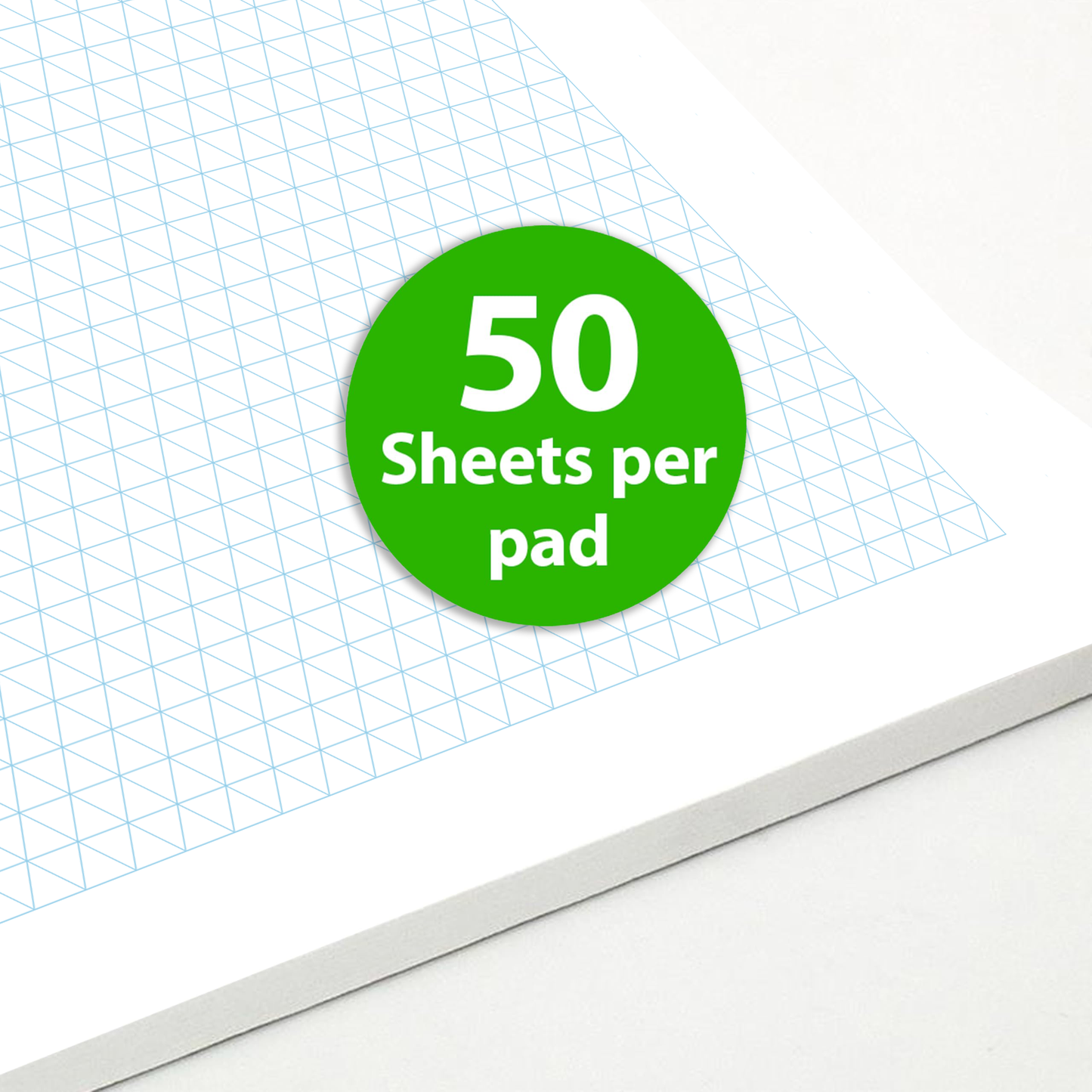 A4 Graph Pad 5mm Isometric Grid – 50 Sheets 90gsm Graph Paper for Technical Drawing, Engineering, Design & Drafting – Ocean Pads (70383)