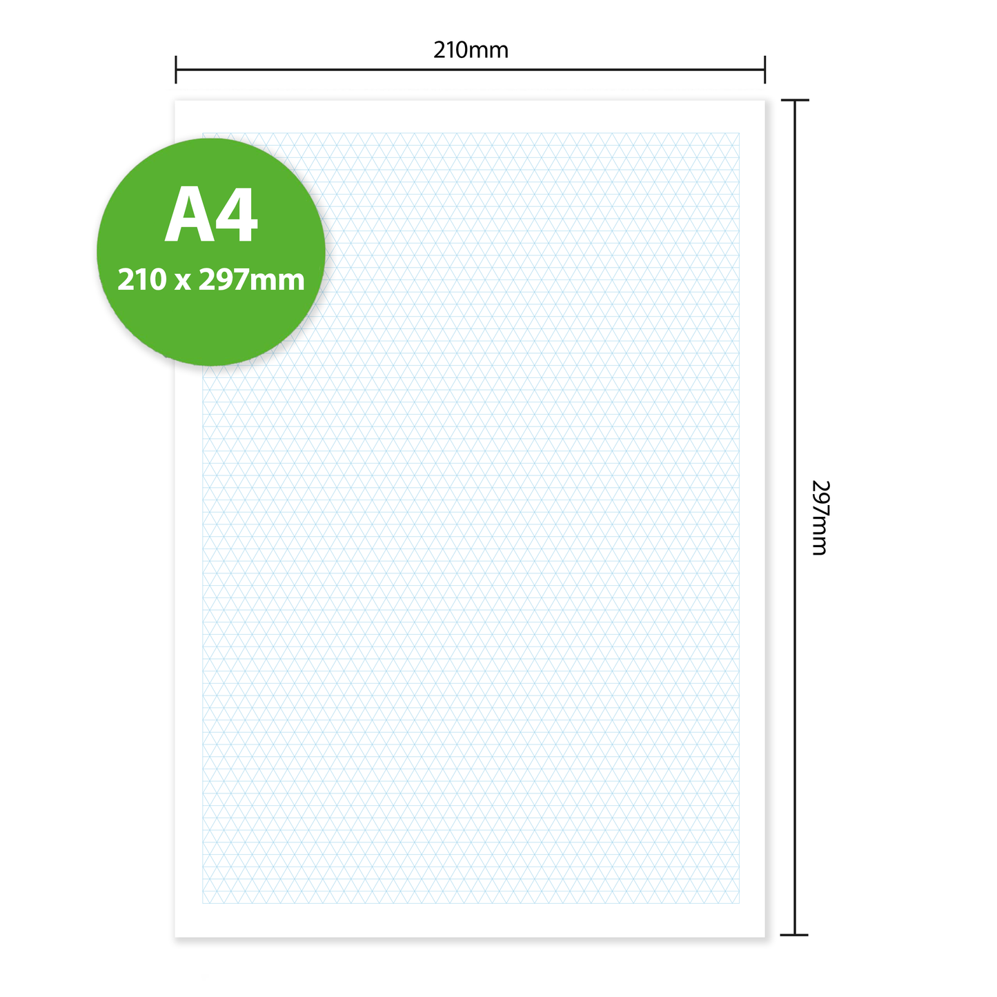 A4 Graph Pad 5mm Isometric Grid – 50 Sheets 90gsm Graph Paper for Technical Drawing, Engineering, Design & Drafting – Ocean Pads (70383)