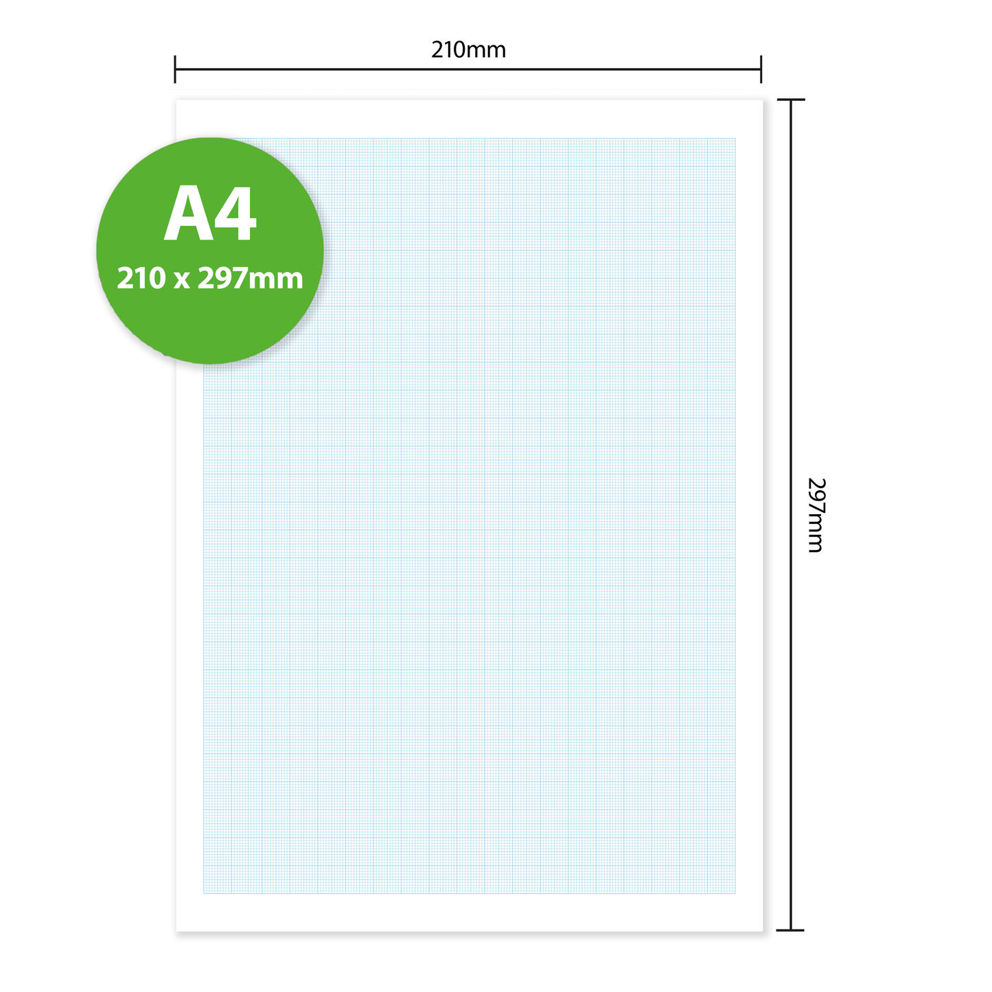 A4 Graph Pad 1-5-10mm Grid – 50 Sheets 90gsm Graph Paper for Technical Drawing, Plotting Graphs, Engineering & Drafting – Ocean Pads (70406)