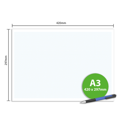A3 Graph Pad 5mm Isometric Grid – 50 Sheets 90gsm Graph Paper for Technical Drawing, Engineering, Design & Drafting – Ocean Pads (70420)