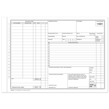 Garage Service & Repair Invoice Book – A4 2-Part NCR, 50 Duplicate Sets — Ocean Pads (70482)