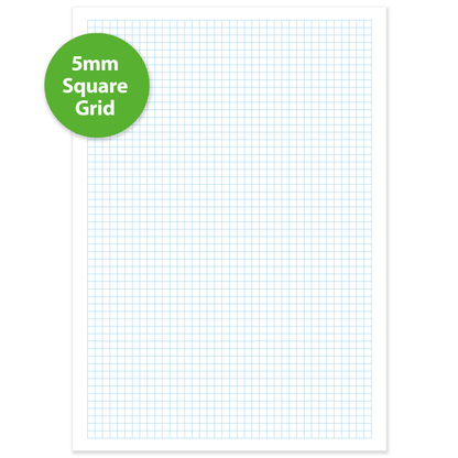 A4 Graph Pad 5mm Square Grid – 50 Sheets 90gsm Graph Paper for Technical Drawing, Plotting Graphs, Engineering & Drafting – Ocean Pads (70505)