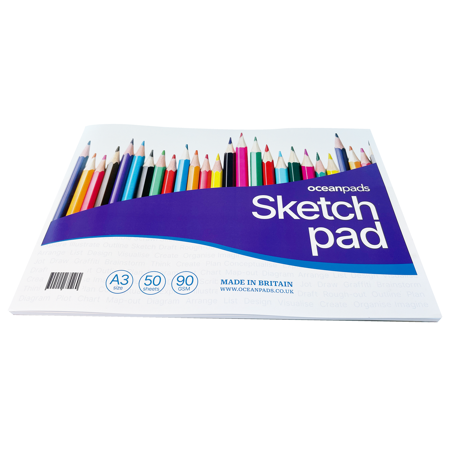 A3 Sketchpad – 50 Sheets of Smooth 90gsm Paper (420 x 297mm). Perfect for Sketches, Colouring, Notes, and Projects. Ideal for Kids, Students, Professionals, and hobbyists.