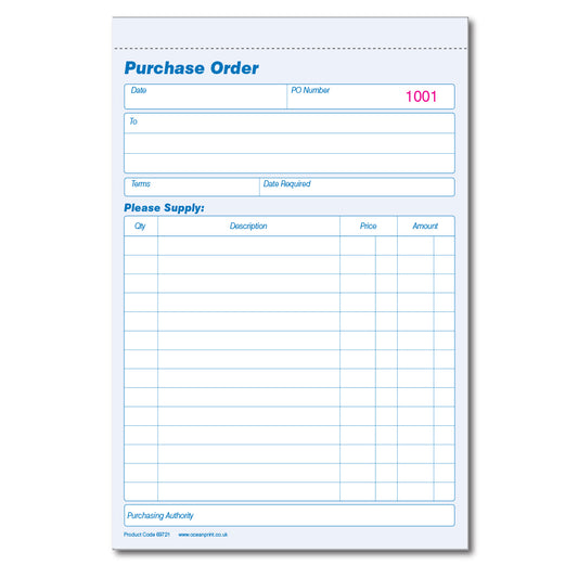 Purchase Order Book, A5, Duplicate (69721)