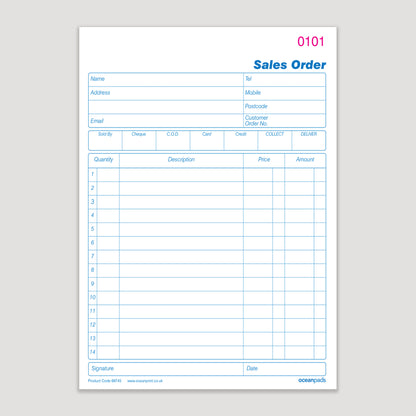 Sales Order Book, A5, 2-Part Duplicate, 50 Sets (69745)