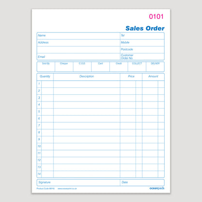 Sales Order Book, A5, 2-Part Duplicate, 50 Sets (69745)