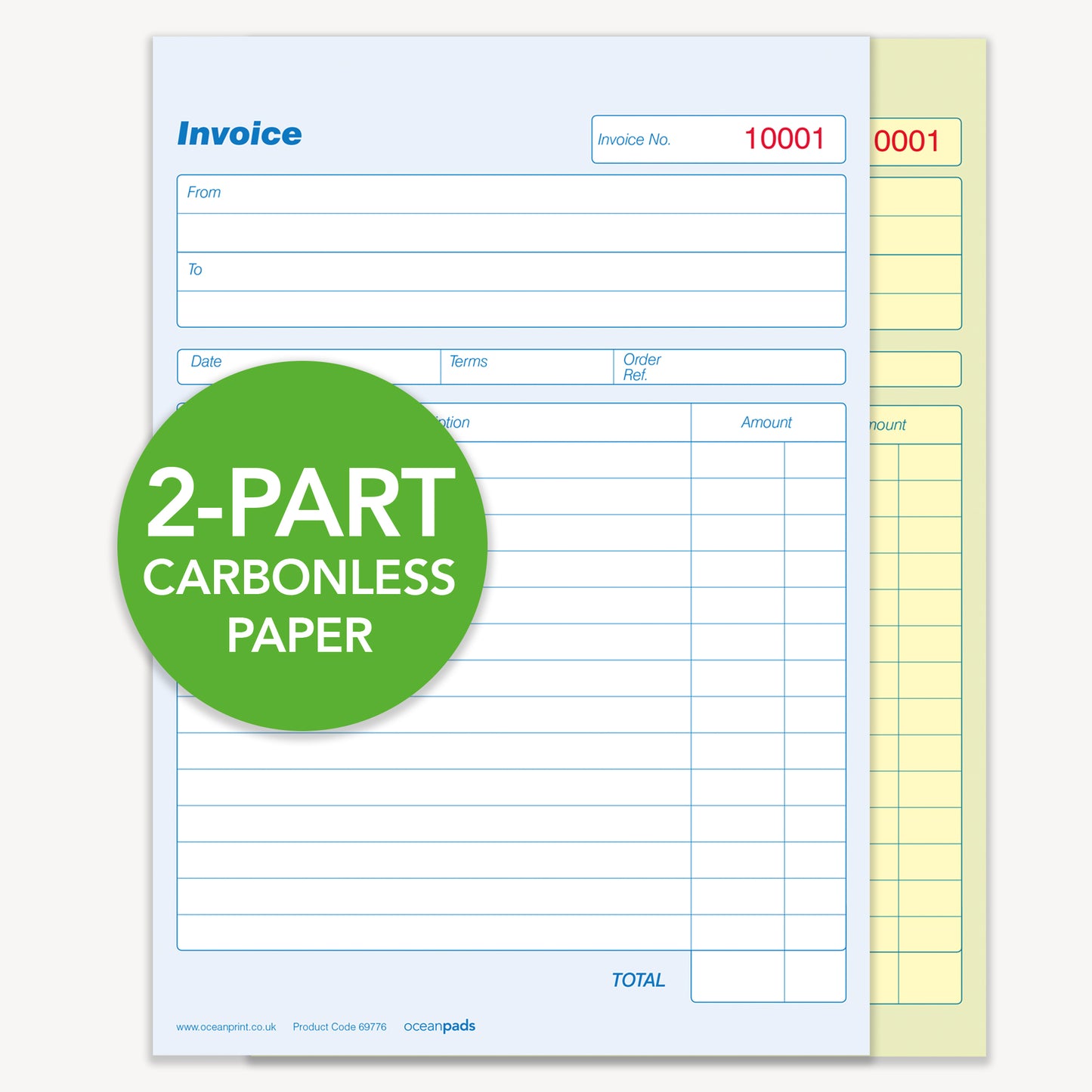 Invoice Book A5 Duplicate Without VAT for Small Business Self Employed (69776)
