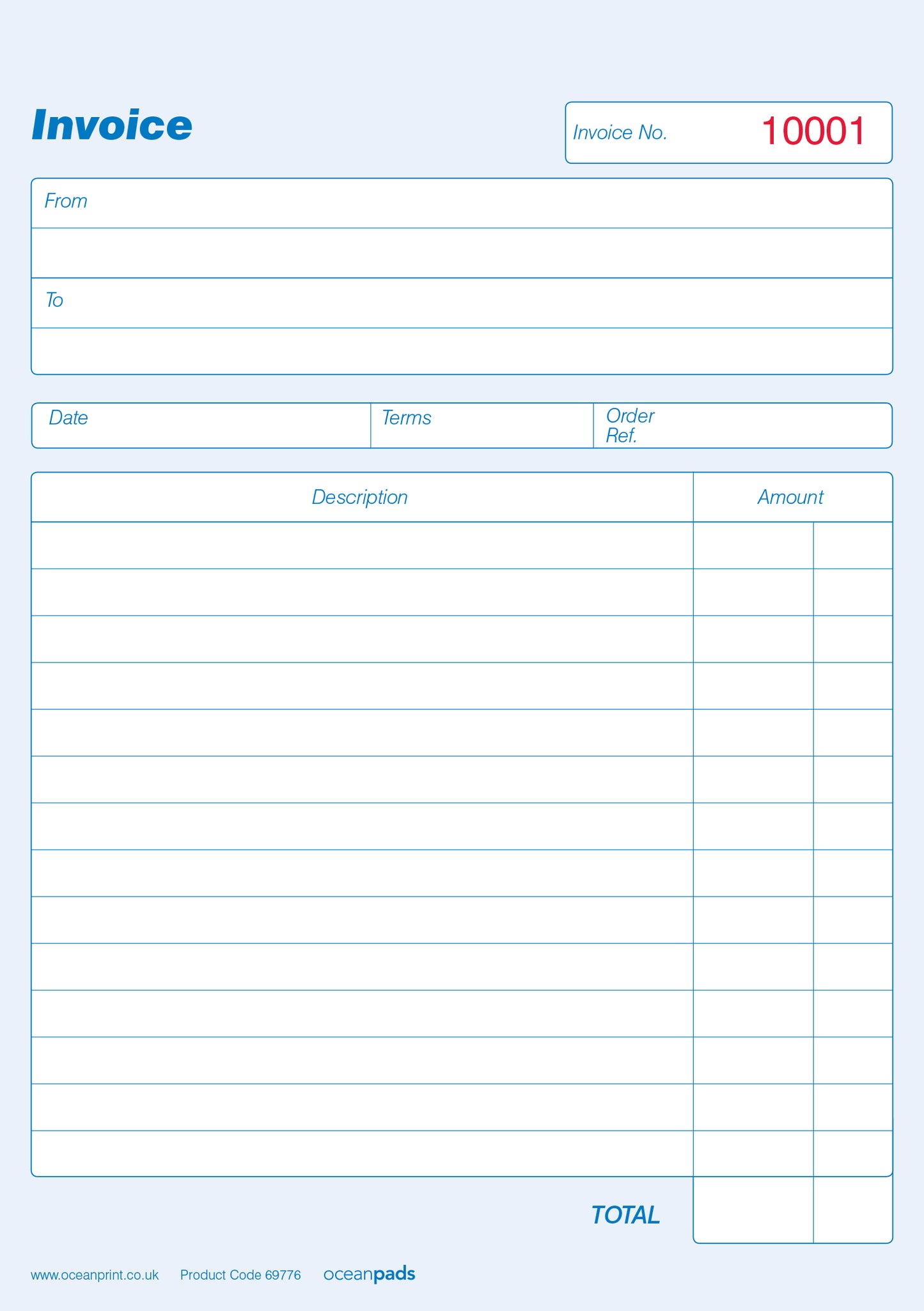 Invoice Book A5 Duplicate Without VAT for Small Business Self Employed (69776)