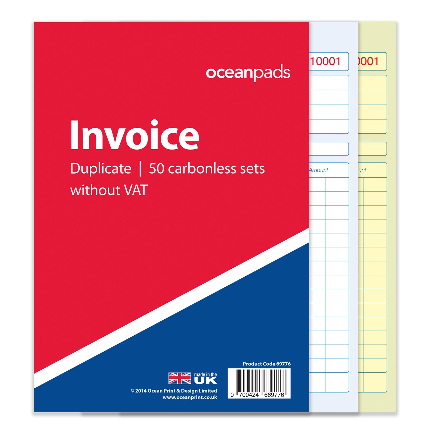 Invoice Book A5 Duplicate Without VAT for Small Business Self Employed (69776)