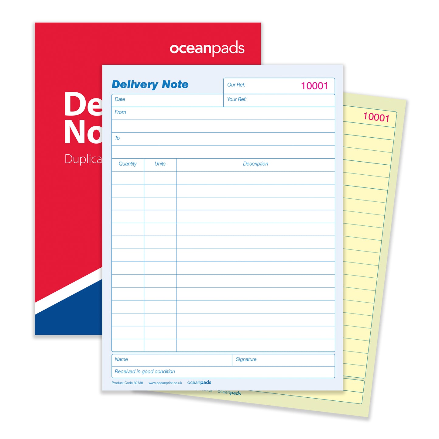 Delivery Note Book Duplicate, A5 148 x 210mm, 2-Part Carbonless Paper (Product Ref. 69738)