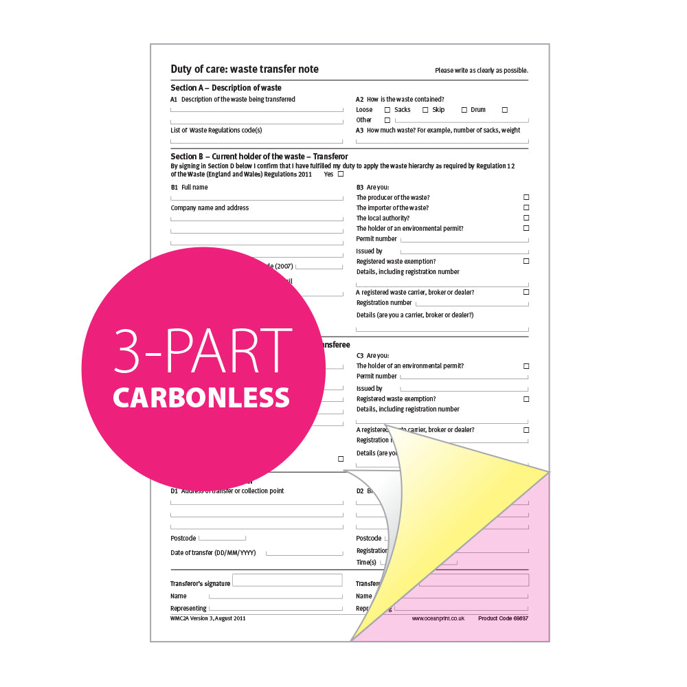 Consignment Transfer Note Waste Transfer Notes & Hazardous Waste Consignment Notes | Ocean Pads