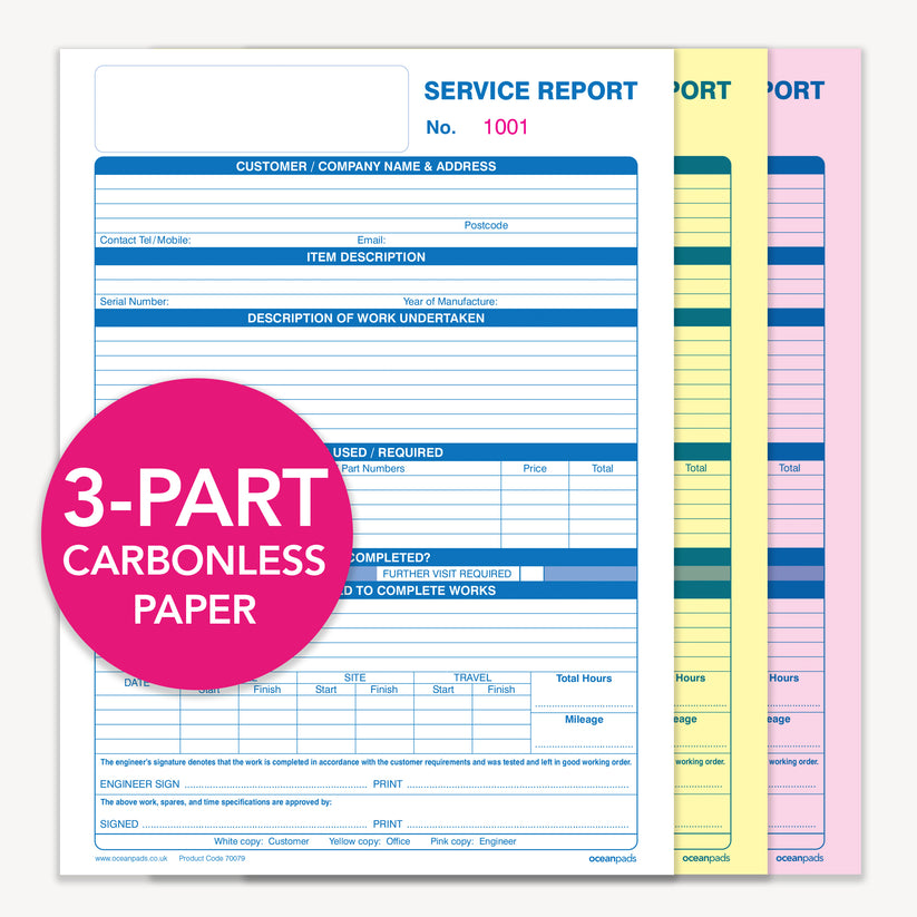 Engineer's Checklist Service Report Book (70079) – Ocean Pads