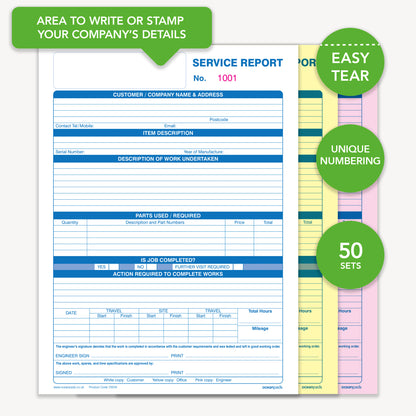 Engineer's Checklist Service Report Book (70079)