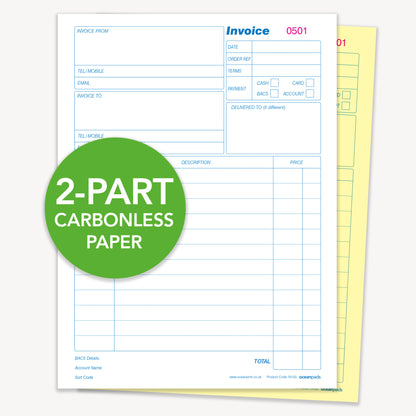 Large A4 Invoice Book Duplicate Without VAT (70123)