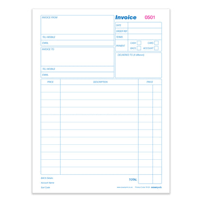 Large A4 Invoice Book Duplicate Without VAT (70123)
