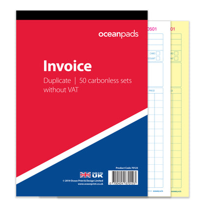 Large A4 Invoice Book Duplicate Without VAT (70123)
