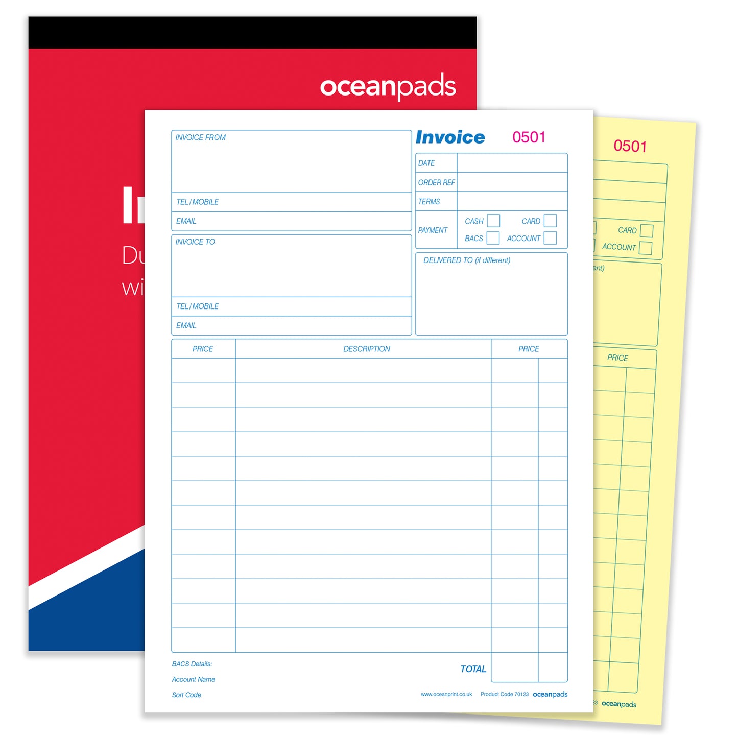 Large A4 Invoice Book Duplicate Without VAT (70123)