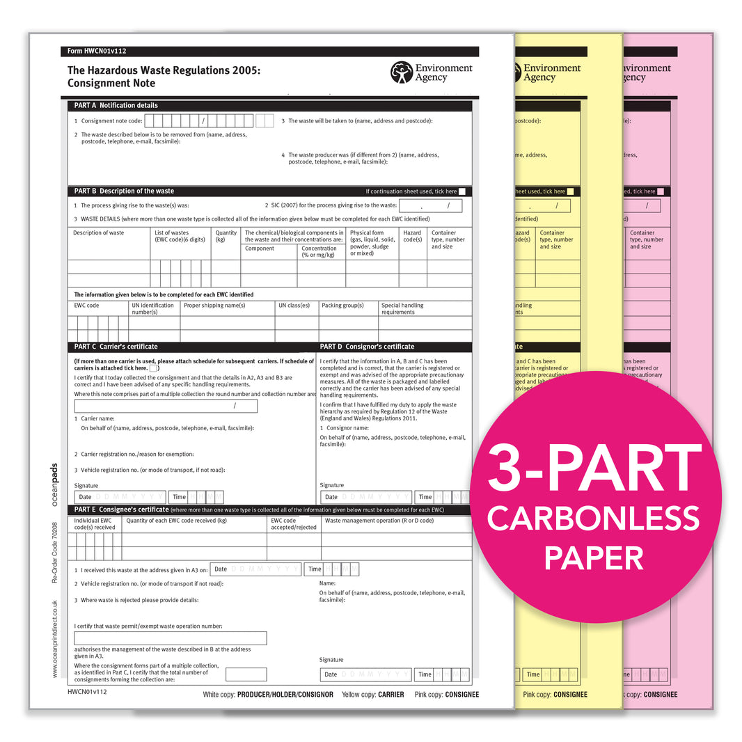 Controlled Duty of Care Waste Transfer Note Collection – Ocean Pads
