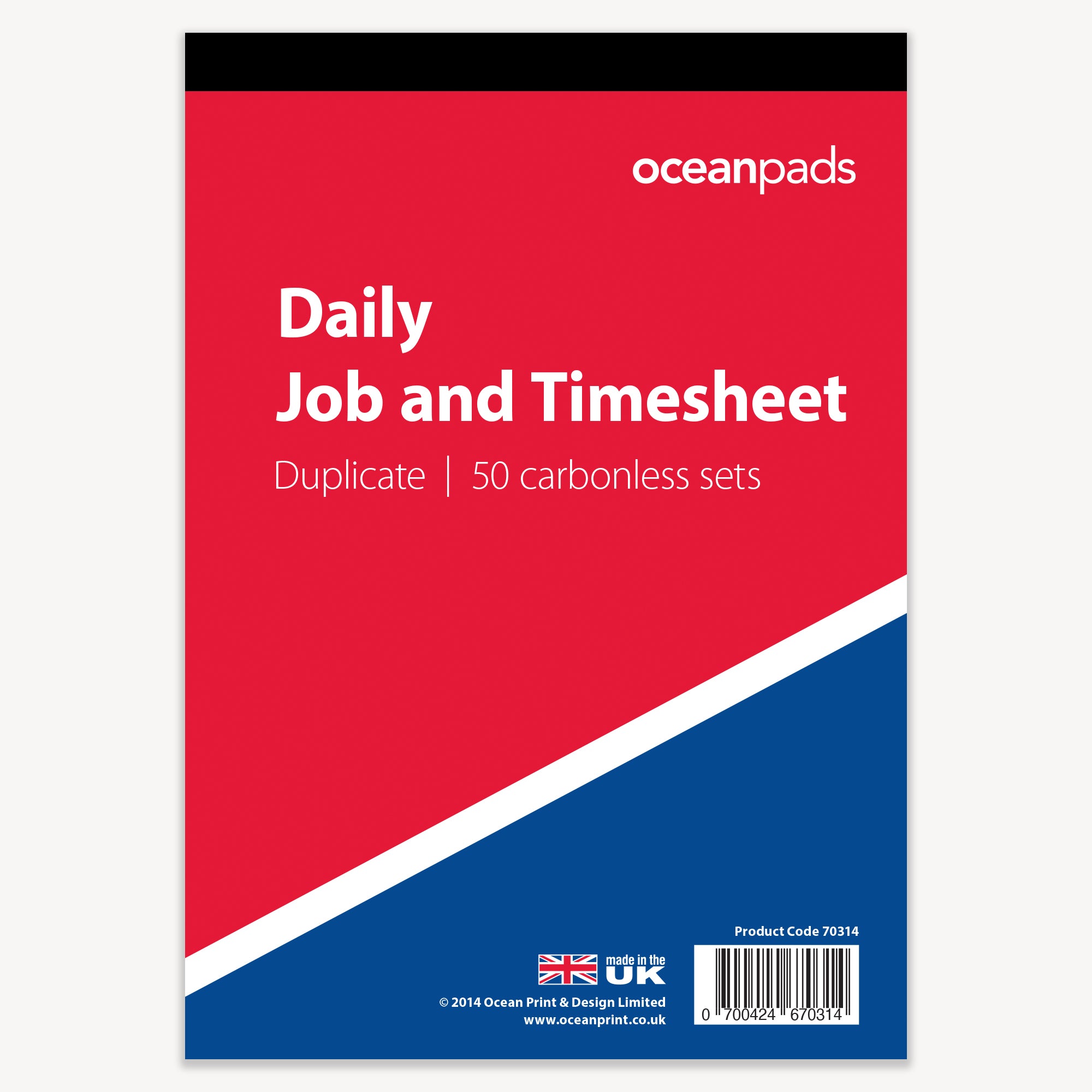 Daily Job and Timesheet Book A5 Duplicate Carbonless (70314) – Ocean Pads